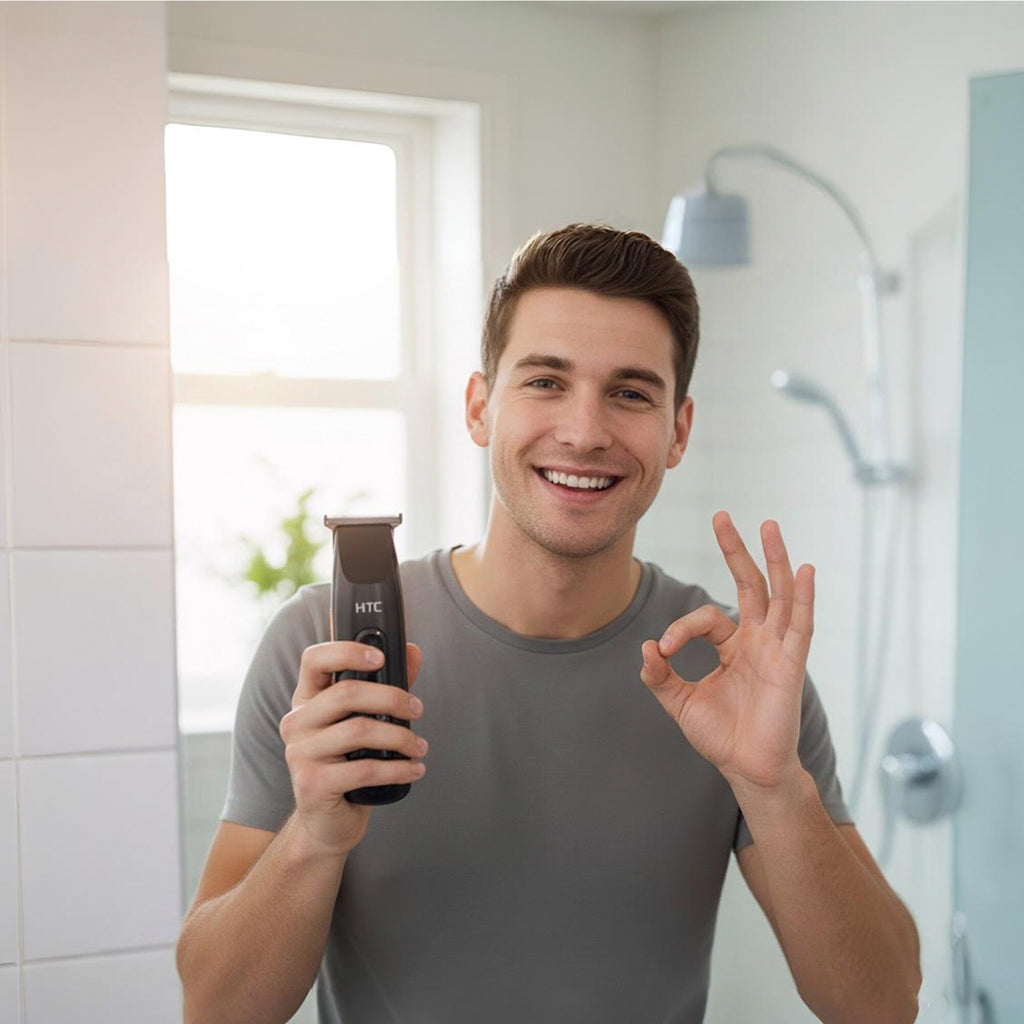 Afeitadora Cortadora De Pelo Barba inalámbrica Lcd HTC AT508