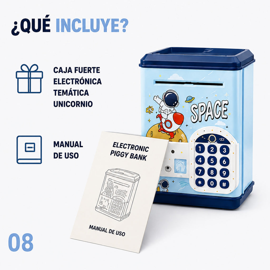 Alcancía Infantil Caja Fuerte Juguete Con Sonido Luces