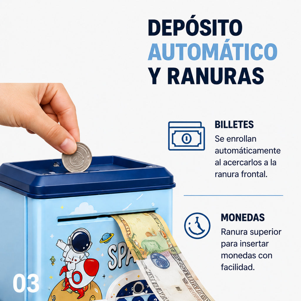Alcancía Infantil Caja Fuerte Juguete Con Sonido Luces