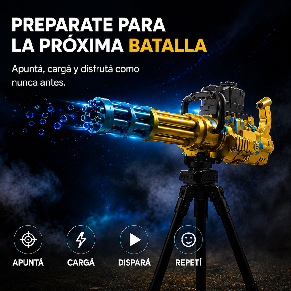Ametralladora Automática Hidrogel + Trípode Recargable