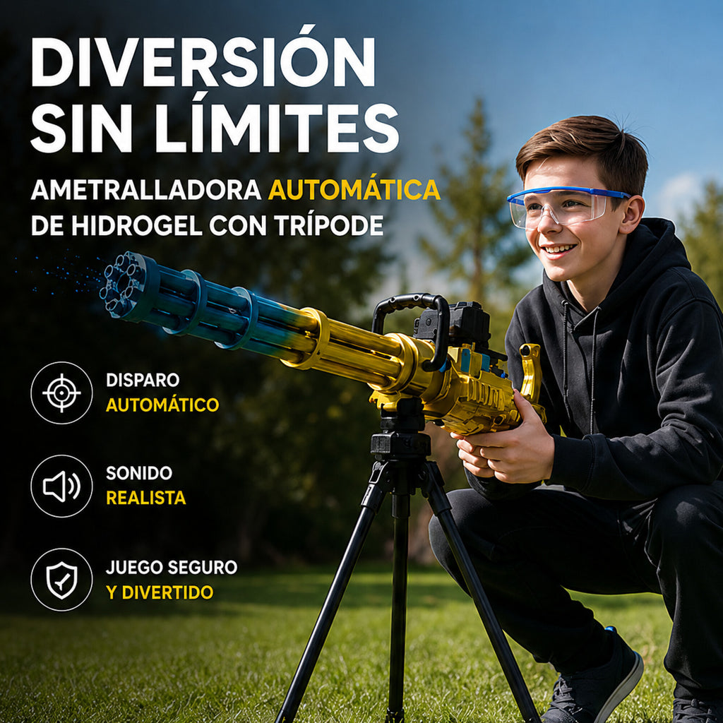 Ametralladora Automática Hidrogel + Trípode Recargable