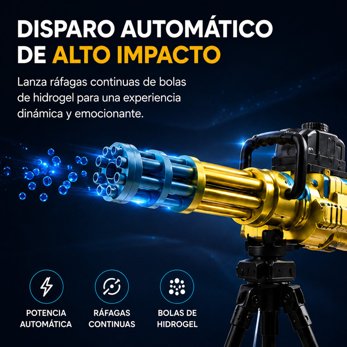 Ametralladora Automática Hidrogel + Trípode Recargable