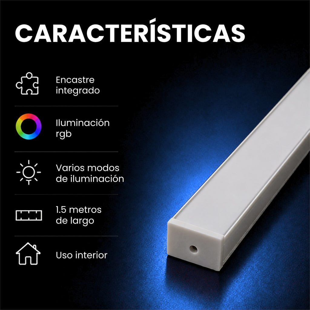 Barra LED RGB para Panel WPC 150 cm Encastrable Sin Fuente