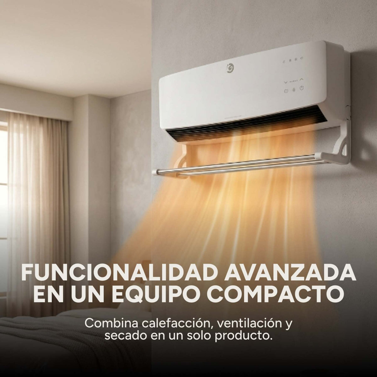 Caloventor Pared Goldtech 1500W 220V Accesorio Secado Ropa