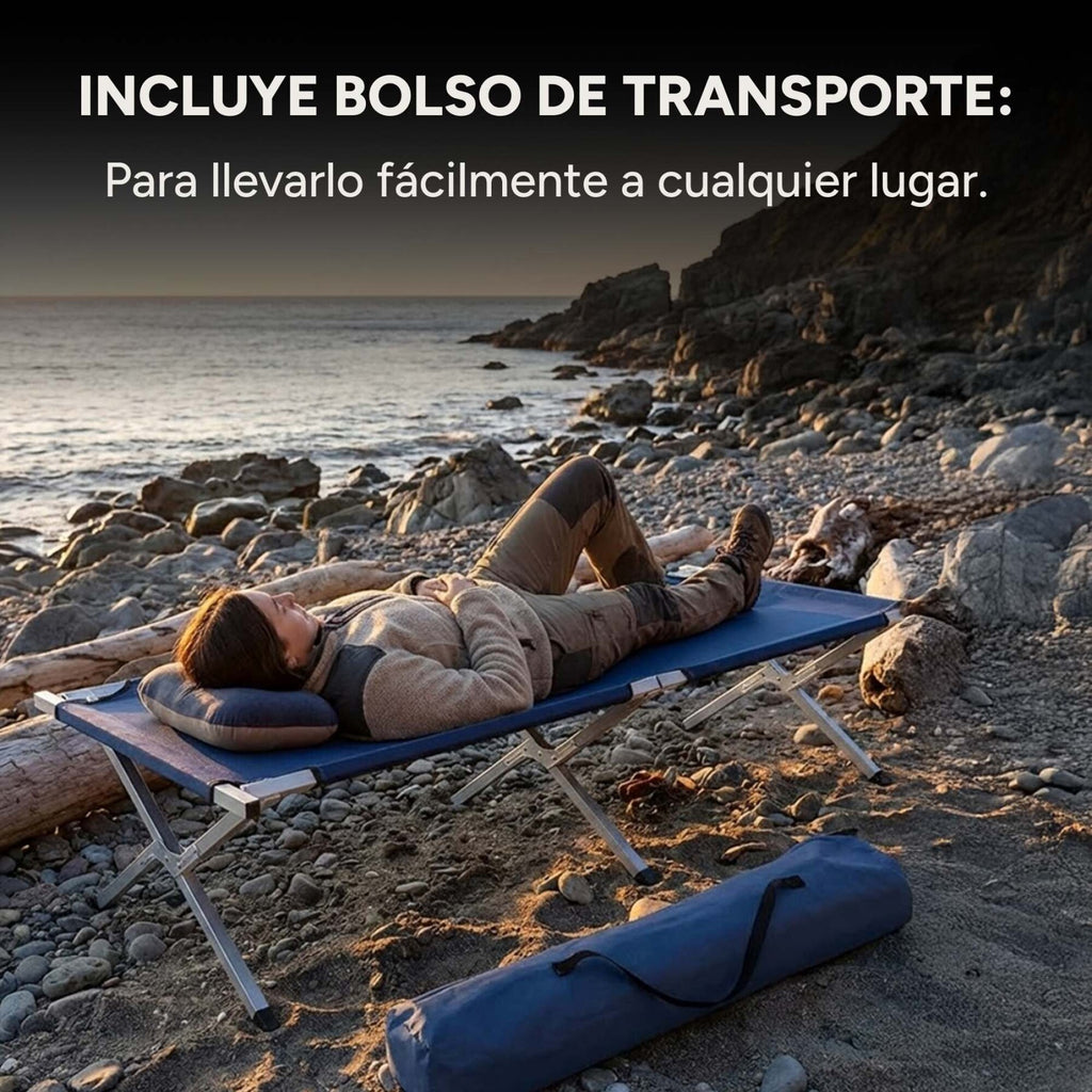 Cama Catre Plegable Camping Playa Aire Libre Aluminio 190 Cm