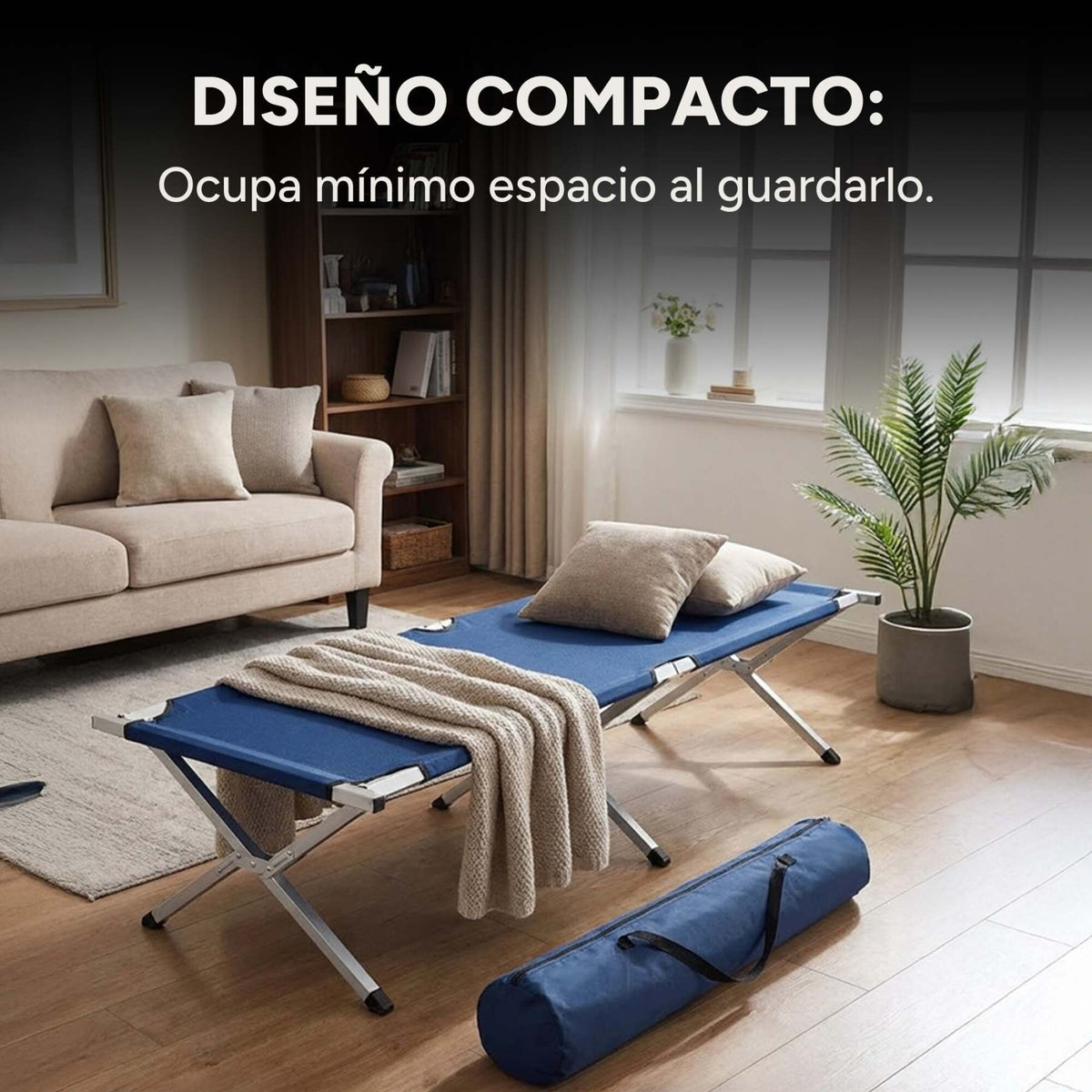 Cama Catre Plegable Camping Playa Aire Libre Aluminio 190 Cm