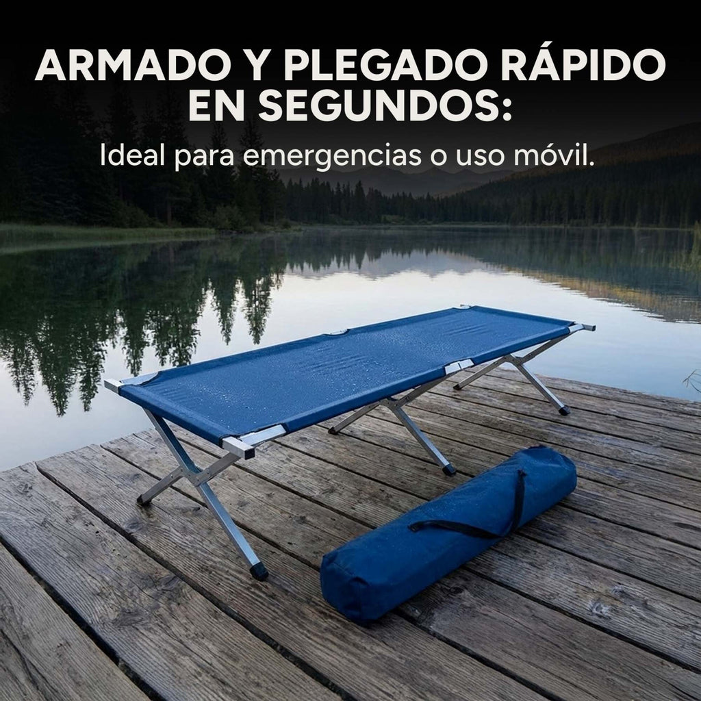 Cama Catre Plegable Camping Playa Aire Libre Aluminio 190 Cm