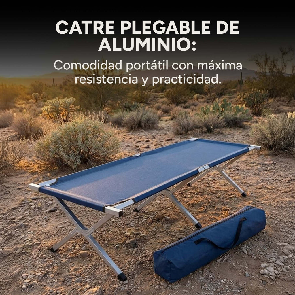 Cama Catre Plegable Camping Playa Aire Libre Aluminio 190 Cm