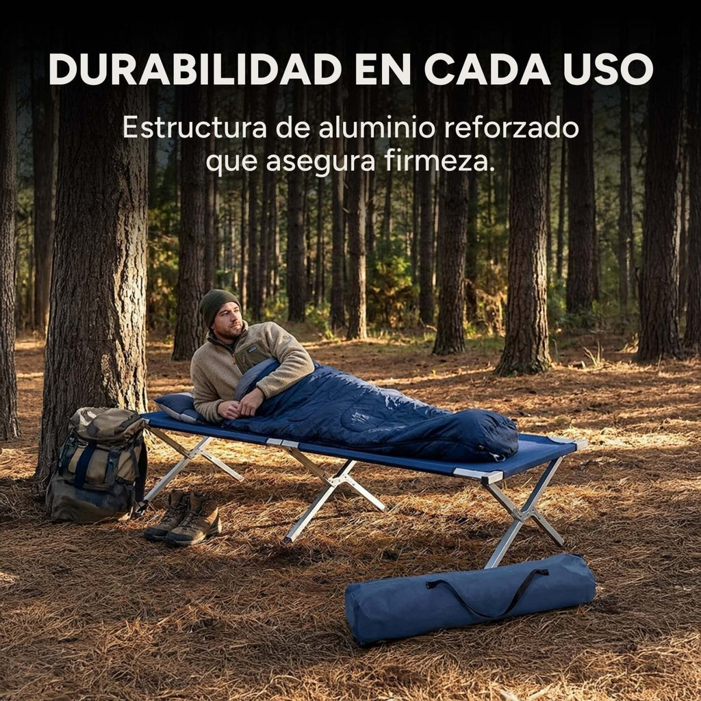 Cama Catre Plegable Camping Playa Aire Libre Aluminio 190 Cm