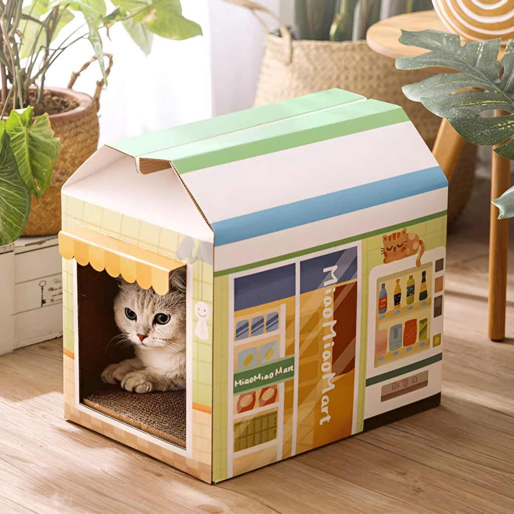 Casa Para Gato x2 Rascador Interno Carton Caja Mascota Cucha