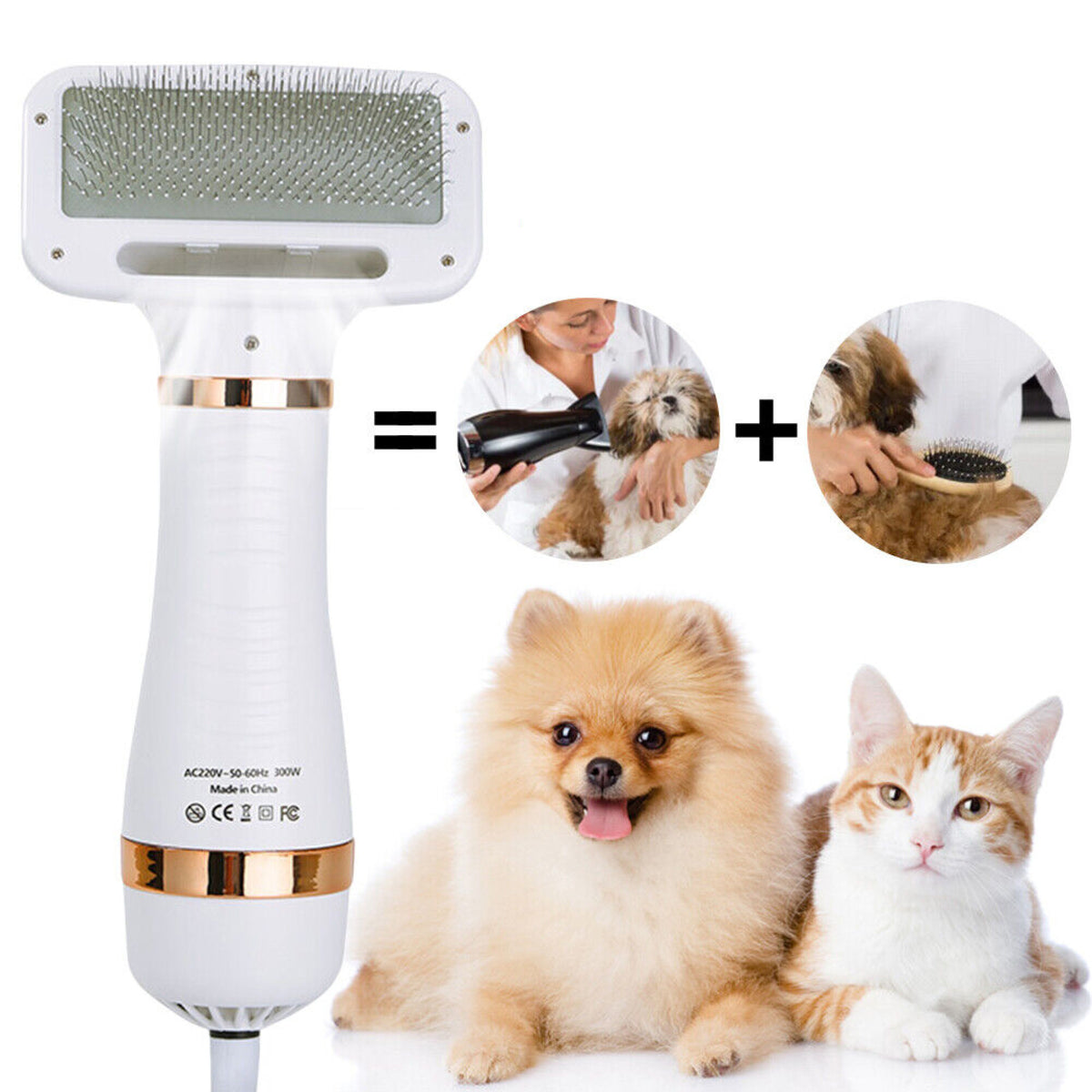 Cepillo Secador De Pelo Perro Gato Mascotas Peine 300w