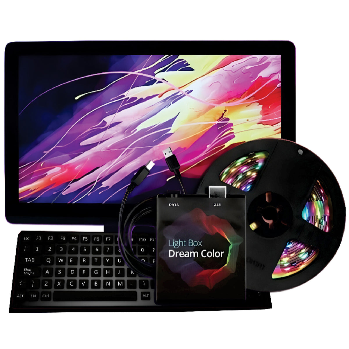 Cinta Tira Luces Led Rgb 2 Metros Ambilight Monitor Tv Y +
