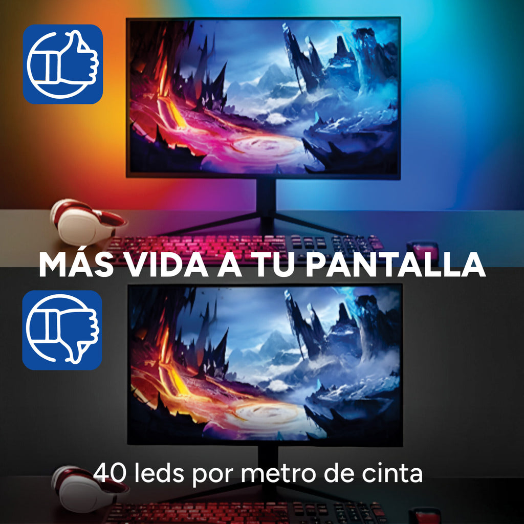 Cinta Tira Luces Led Rgb 4 Metros Ambilight Monitor Tv Y +