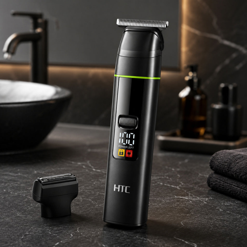 Cortapelo HTC AT-1202 3 en 1 Inalámbrico con Pantalla LCD