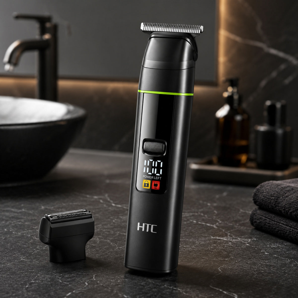 Cortapelo HTC AT-1202 3 en 1 Inalámbrico con Pantalla LCD