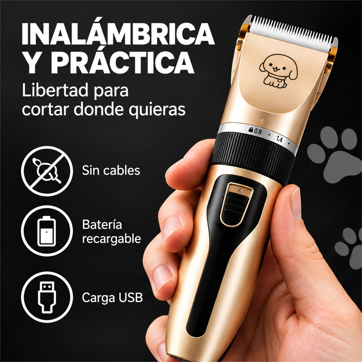 Cortapelo Mascotas con 4 Peines