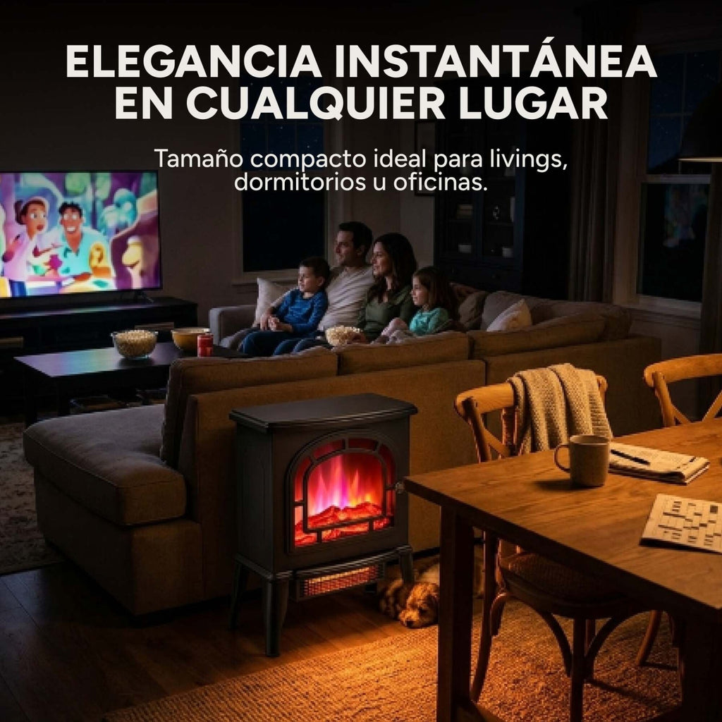 Estufa Chimenea Efecto Fuego 220V 2000W Diseño Clásico