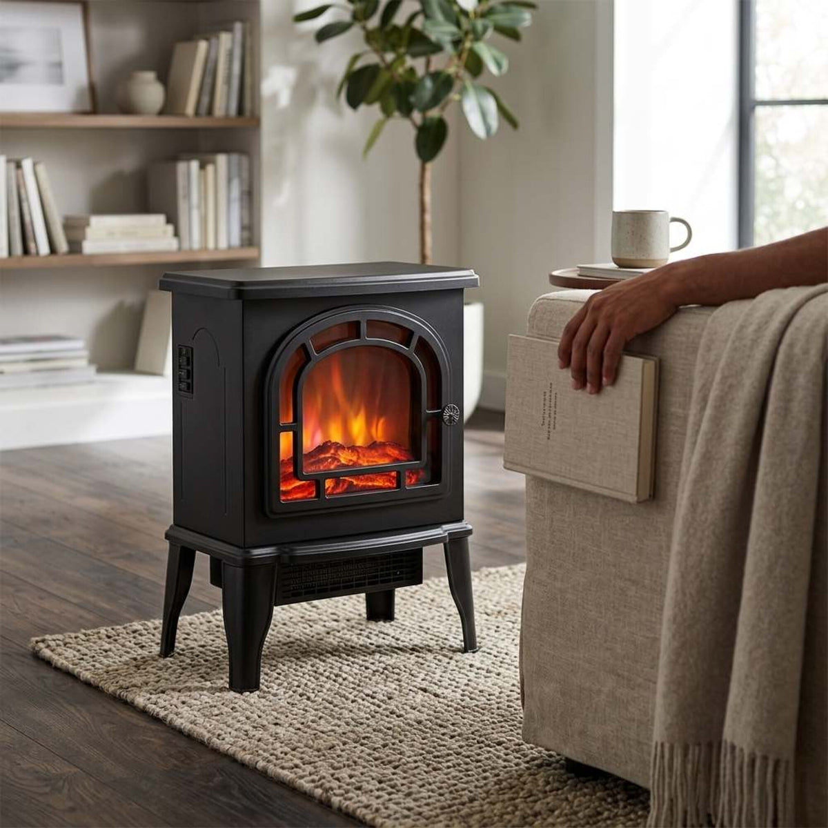 Estufa Chimenea Efecto Fuego 220V 2000W Diseño Clásico