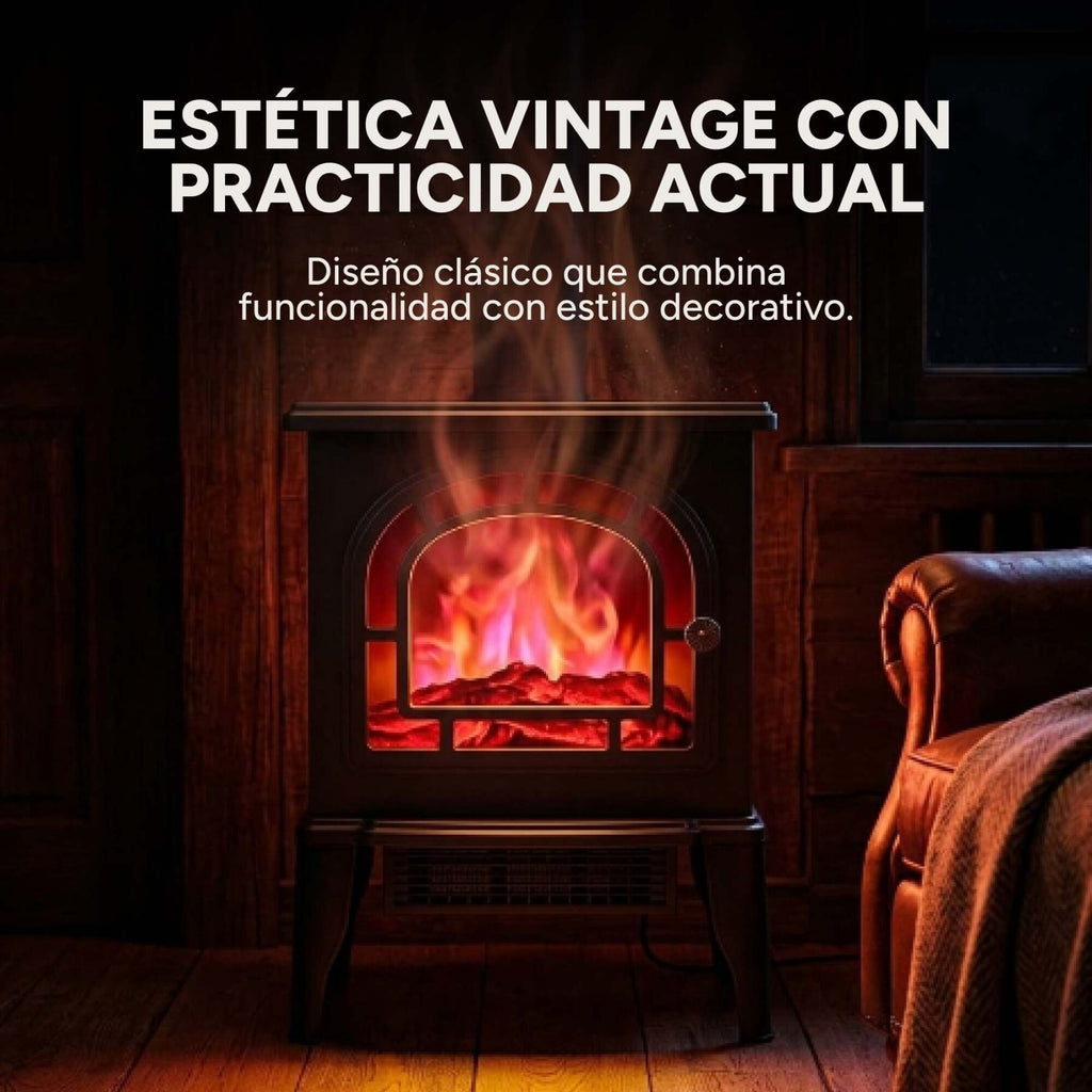 Estufa Chimenea Efecto Fuego 220V 2000W Diseño Clásico