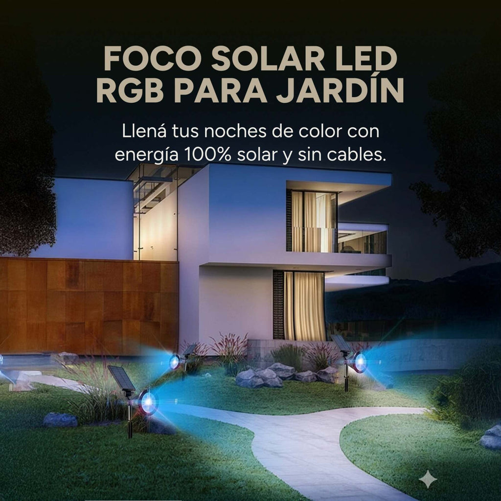 Foco Estaca Amurable x6 Luz Led Solar RGB Colores Jardin