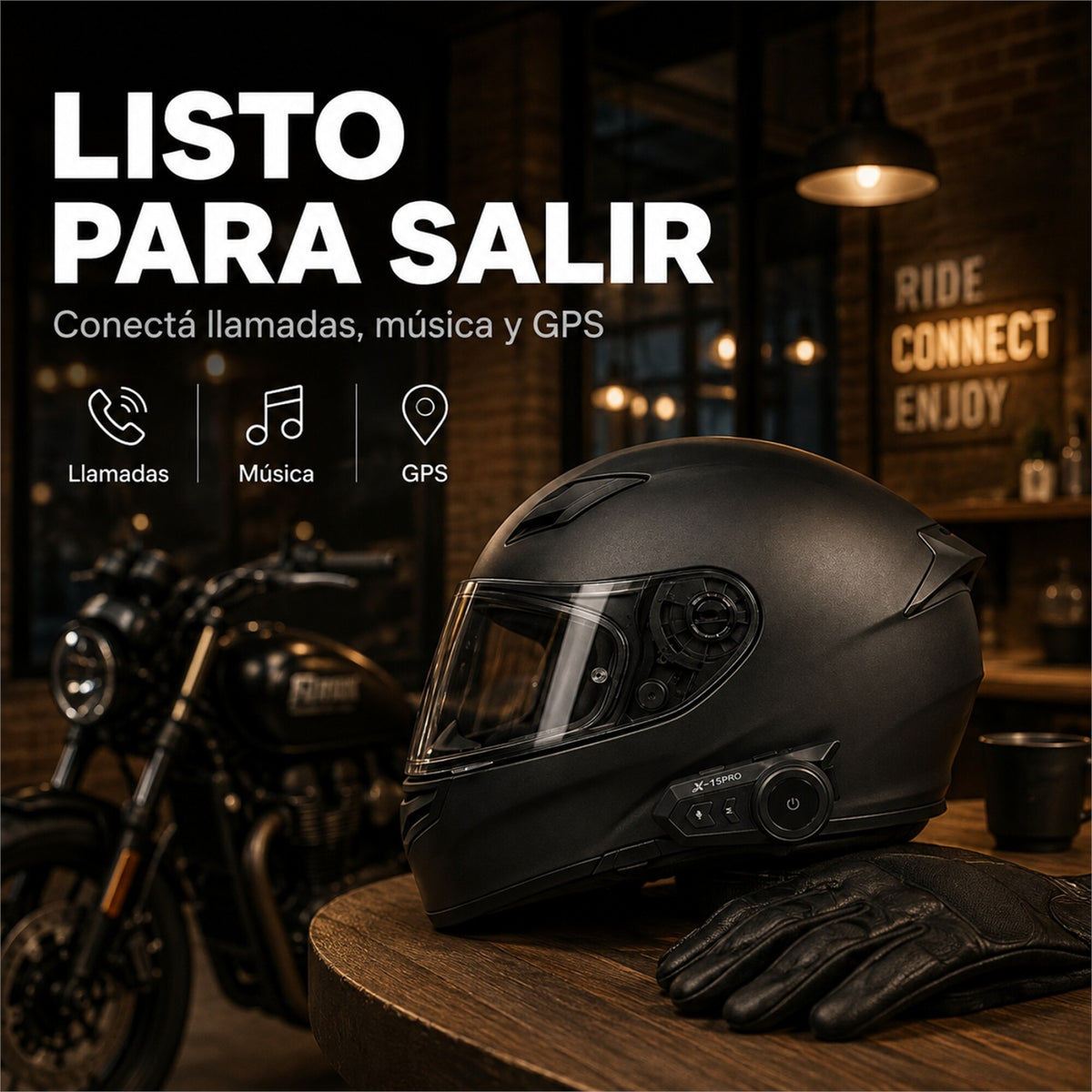 Intercomunicador Bluetooth X15 Pro para Casco de Moto