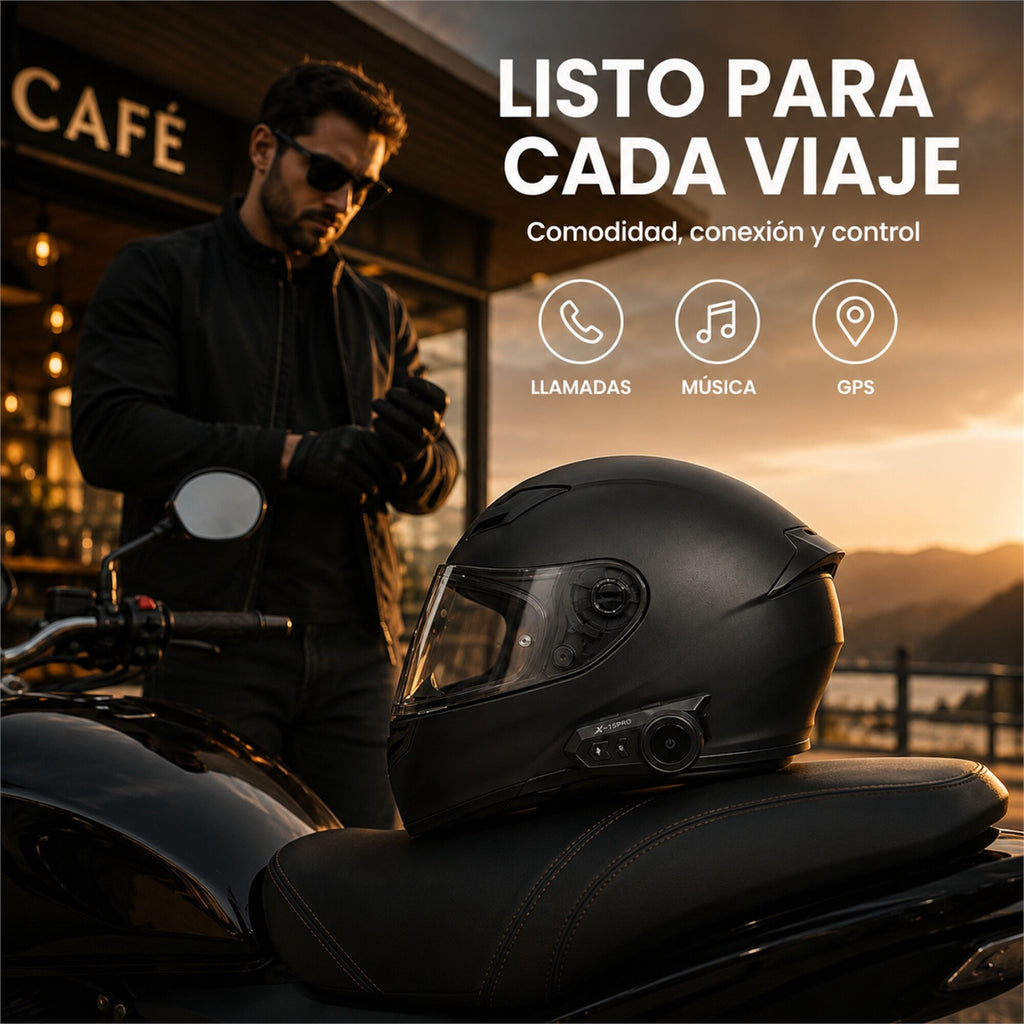 Intercomunicador Bluetooth X15 Pro para Casco de Moto