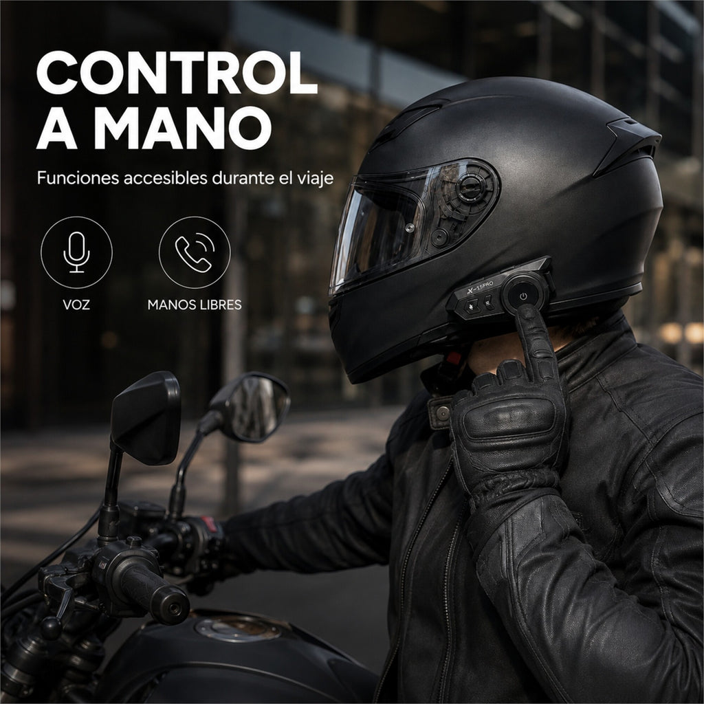 Intercomunicador Bluetooth X15 Pro para Casco de Moto