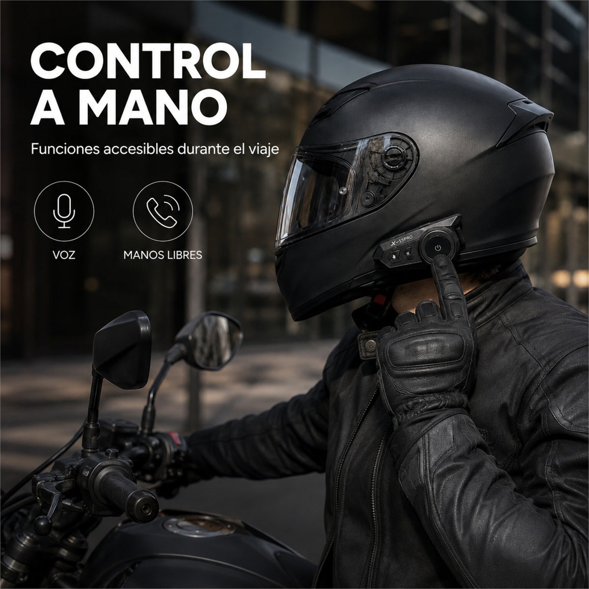 Intercomunicador Bluetooth X15 Pro para Casco de Moto