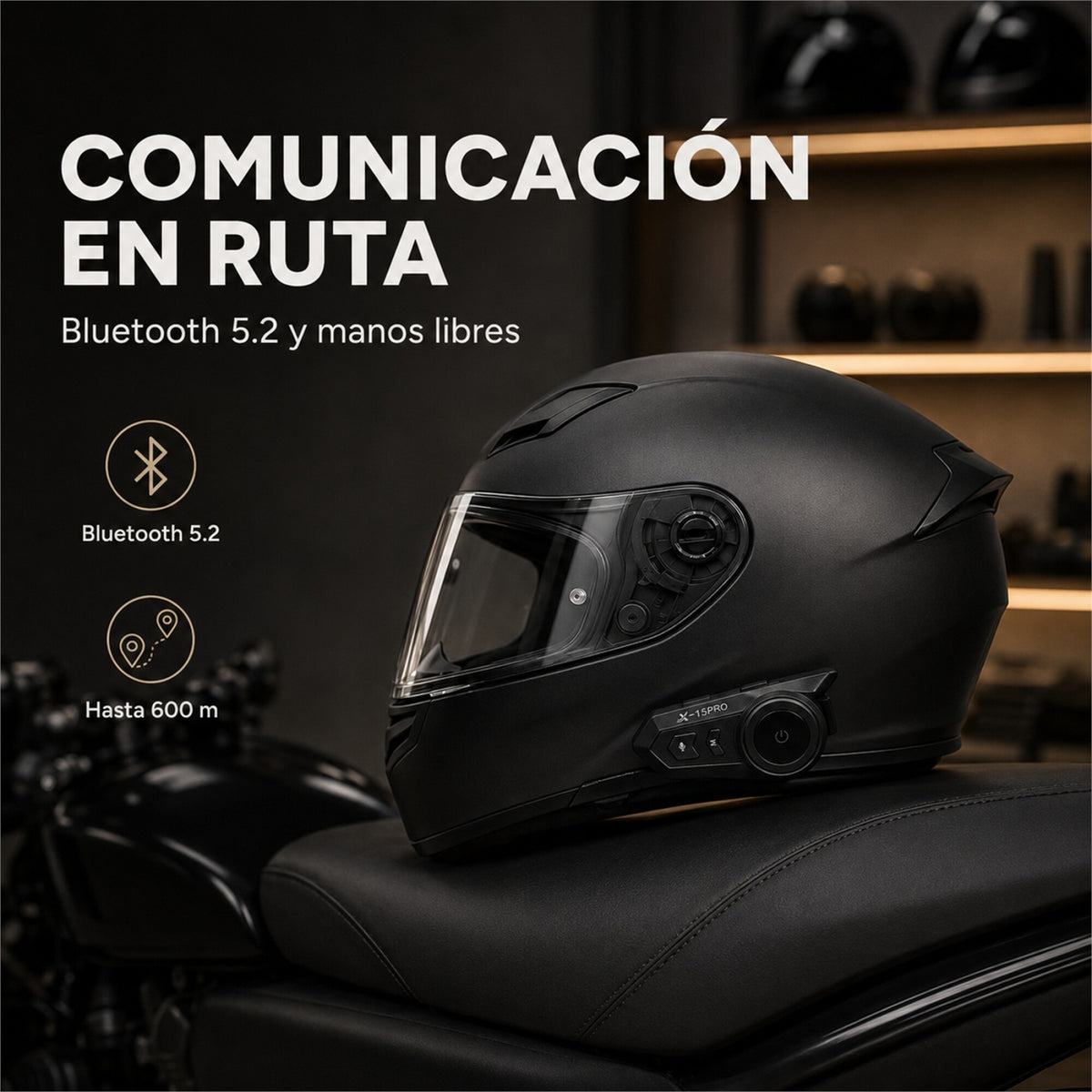 Intercomunicador Bluetooth X15 Pro para Casco de Moto