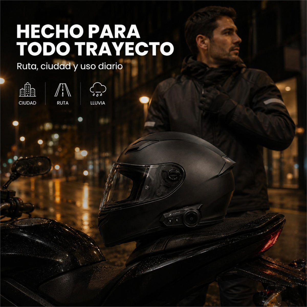 Intercomunicador Bluetooth X15 Pro para Casco de Moto