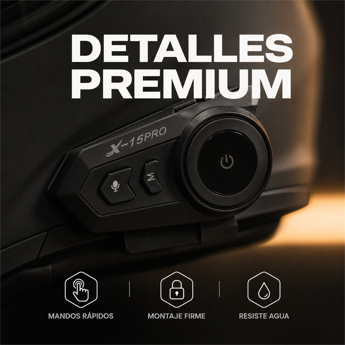 Intercomunicador Bluetooth X15 Pro para Casco de Moto