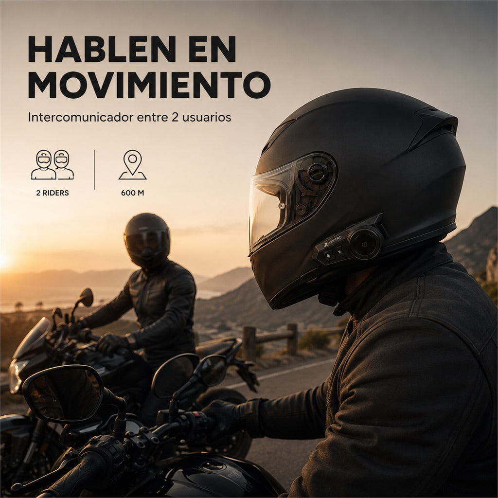Intercomunicador Bluetooth X15 Pro para Casco de Moto