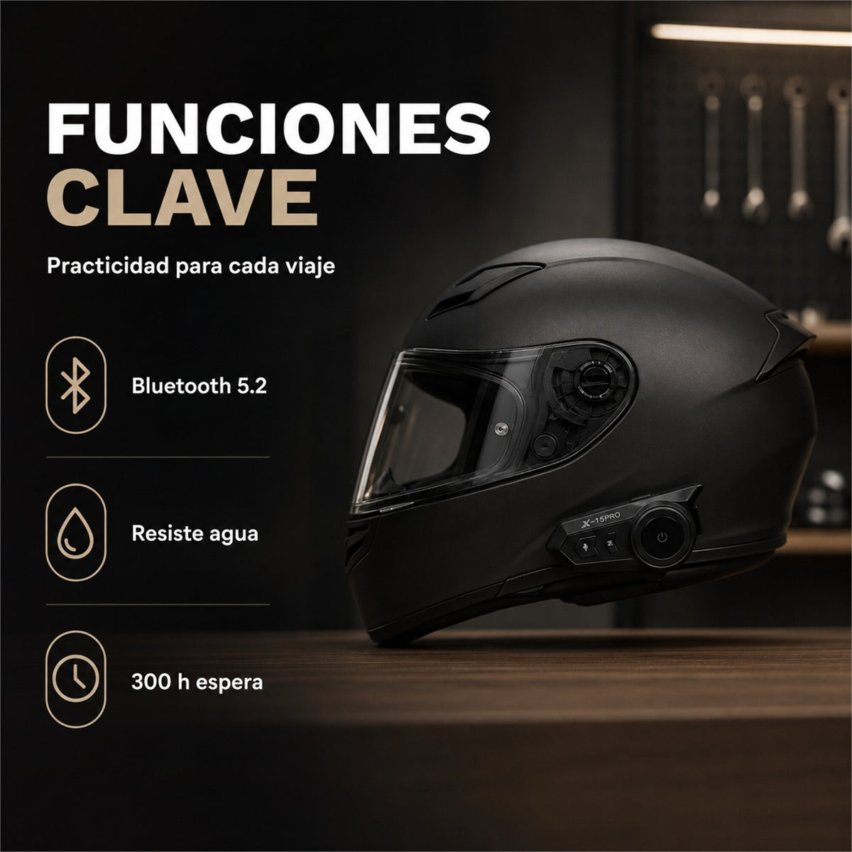 Intercomunicador Bluetooth X15 Pro para Casco de Moto