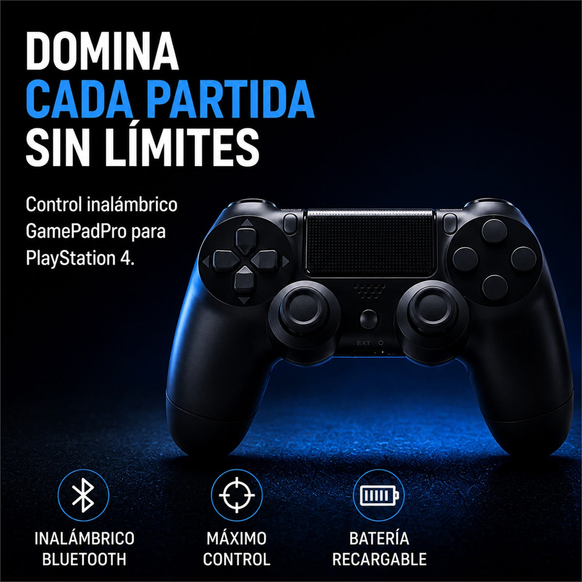 Joystick Inalámbrico para PS4 con Bluetooth y Batería Recargable