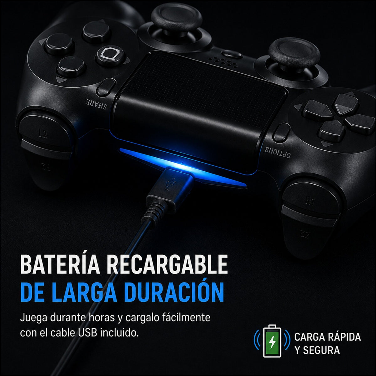 Joystick Inalámbrico para PS4 con Bluetooth y Batería Recargable