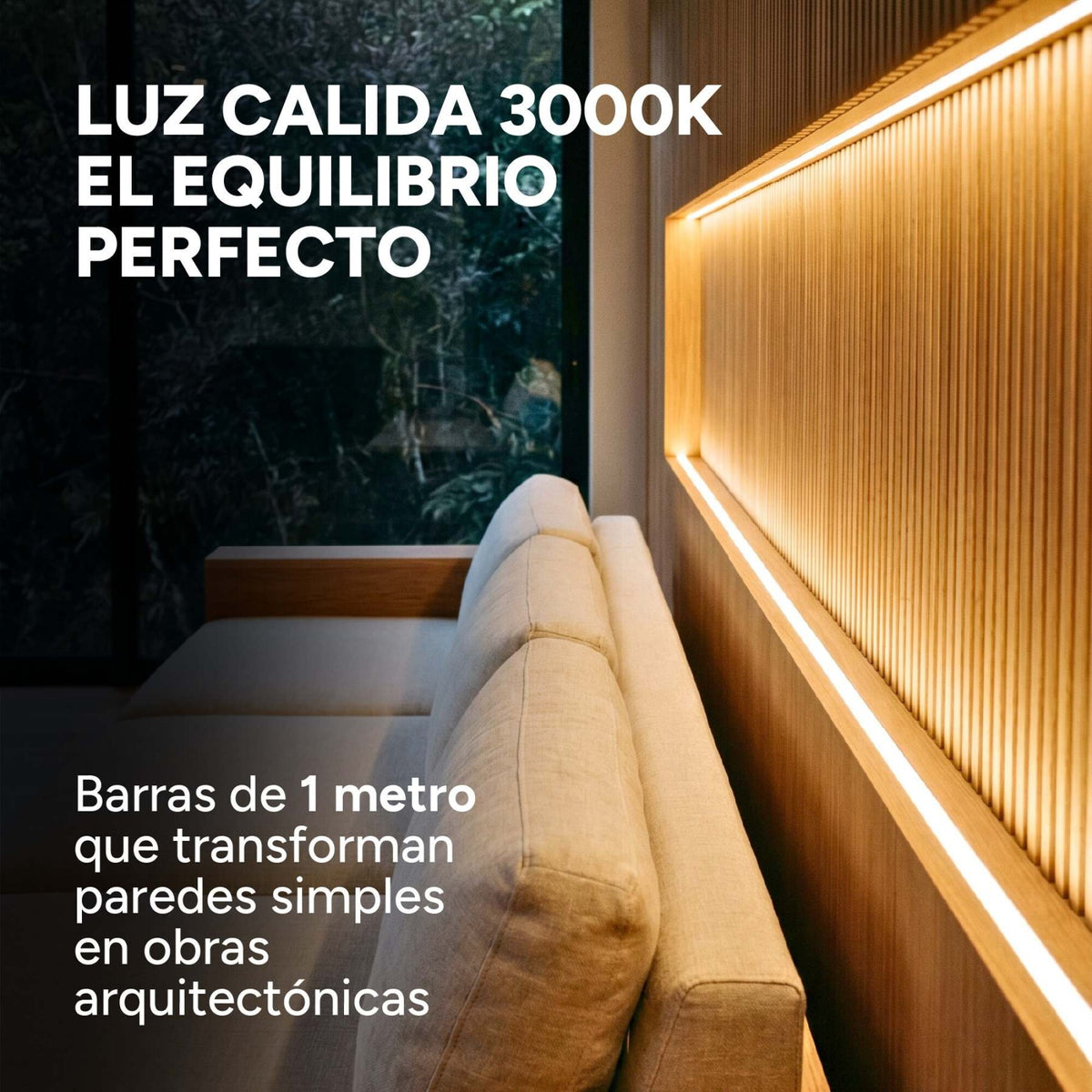 Luz Wpc Luz 1m Cálida 3000K +Transformador + Dimmer Pack X4