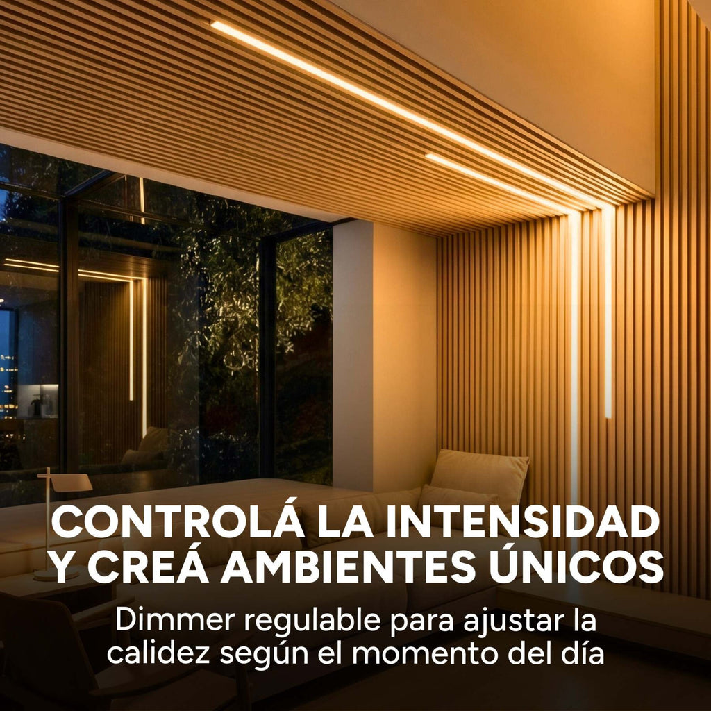Luz Wpc Luz 1m Cálida 3000K +Transformador + Dimmer Pack X4
