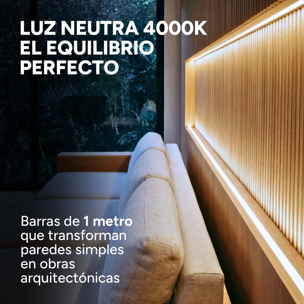 Luz Wpc Luz 1m Neutra 4000K +Transformador + Dimmer Pack X4