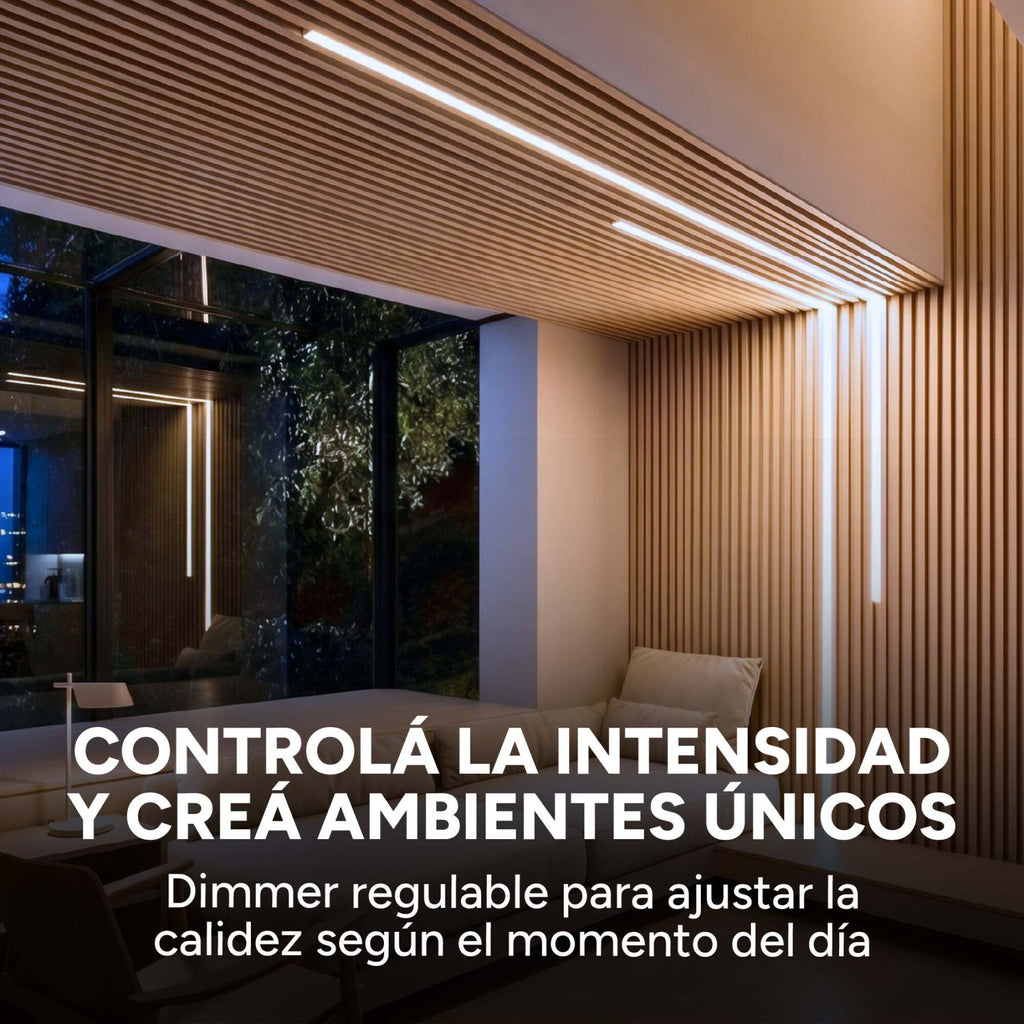 Luz Wpc Luz 1m Neutra 4000K +Transformador + Dimmer Pack X4