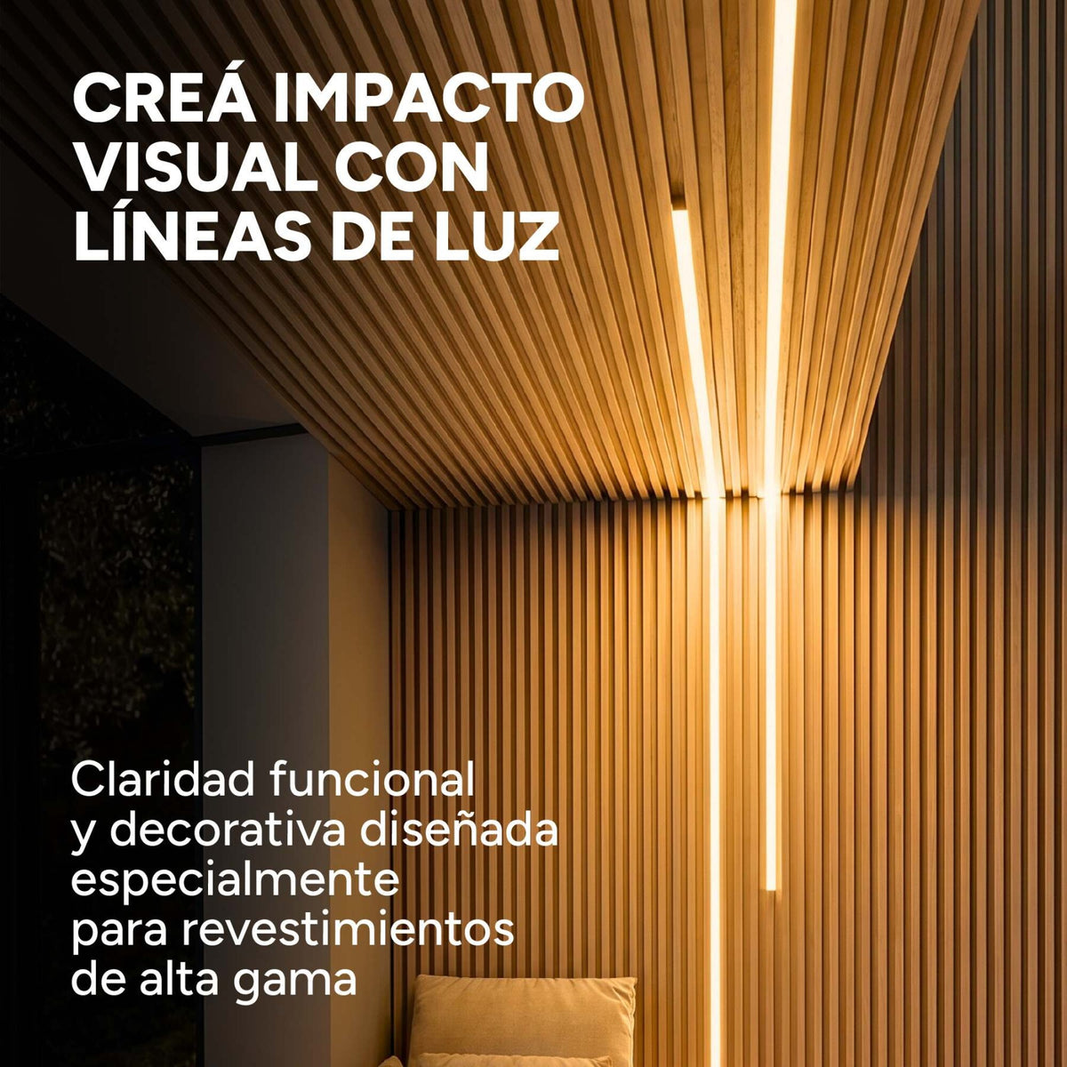 Luz Wpc Luz 2m Cálida 3000K +Transformador + Dimmer Pack X6