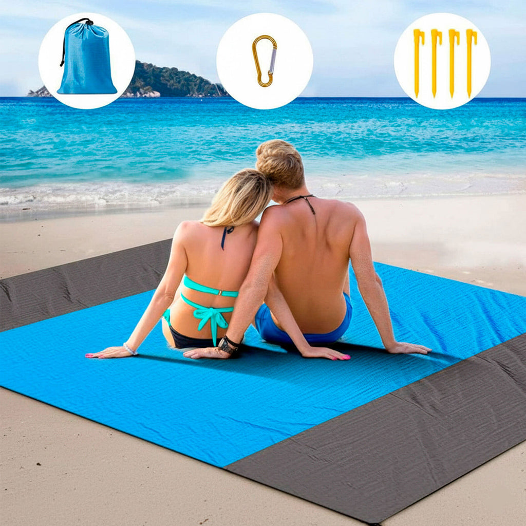 Manta Playa Picnic Camping Tela Oxford 210 X 200 Cm + Bolso