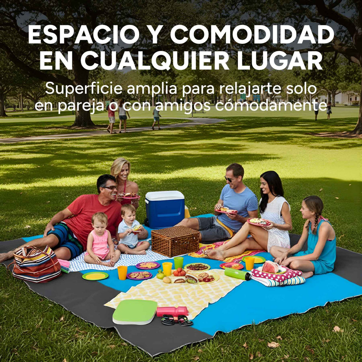 Manta Playa Picnic Camping Tela Oxford 210 X 200 Cm + Bolso