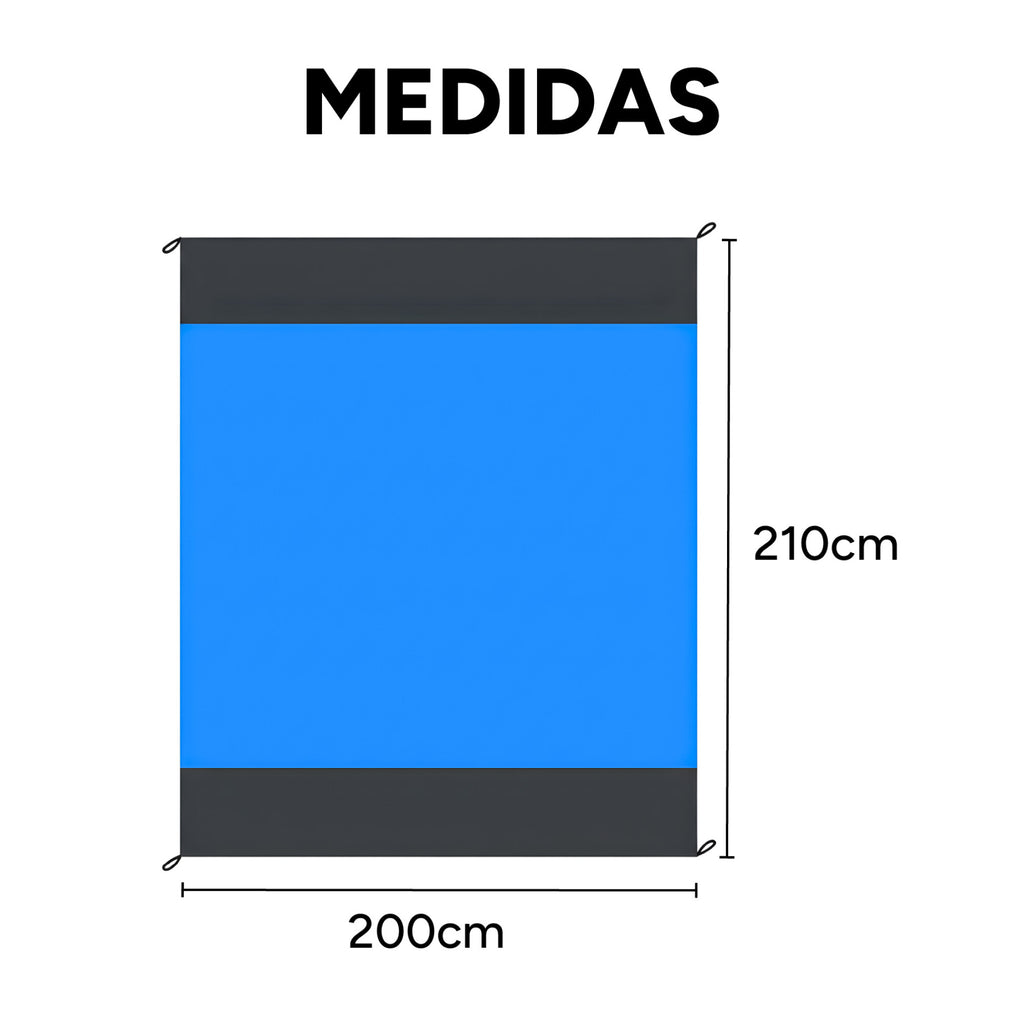 Manta Playa Picnic Camping Tela Oxford 210 X 200 Cm + Bolso