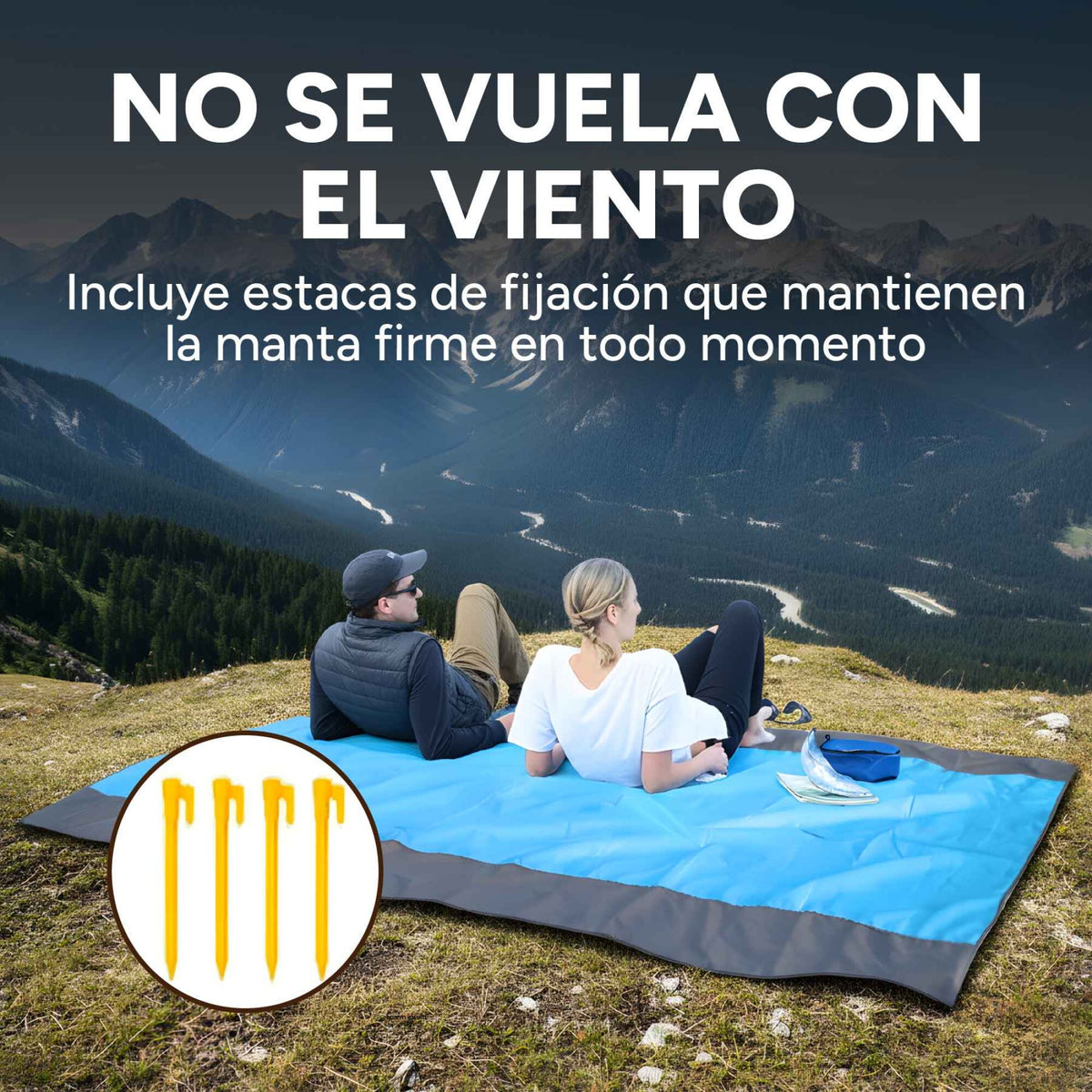 Manta Playa Picnic Camping Tela Oxford 210 X 200 Cm + Bolso