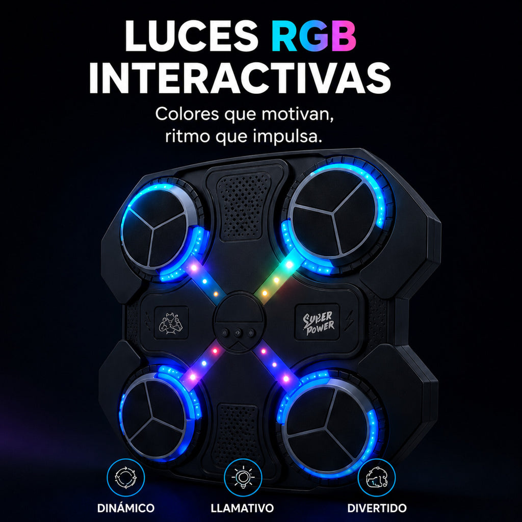 Maquina De Boxeo Infantil Bluetooth Bateria Musica Luz