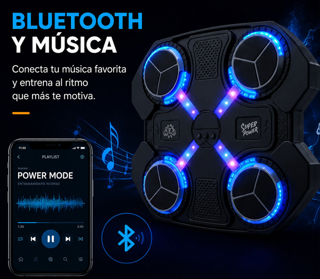 Maquina De Boxeo Infantil Bluetooth Bateria Musica Luz