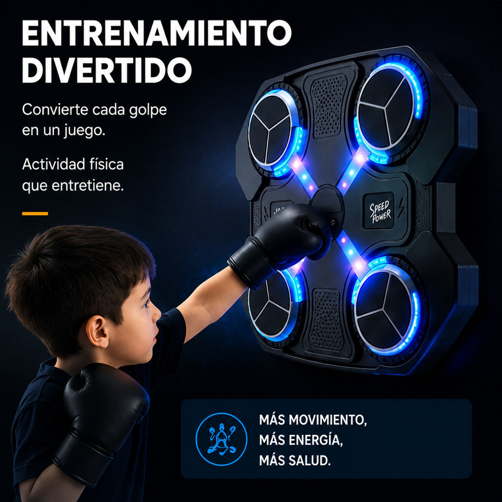 Maquina De Boxeo Infantil Bluetooth Bateria Musica Luz