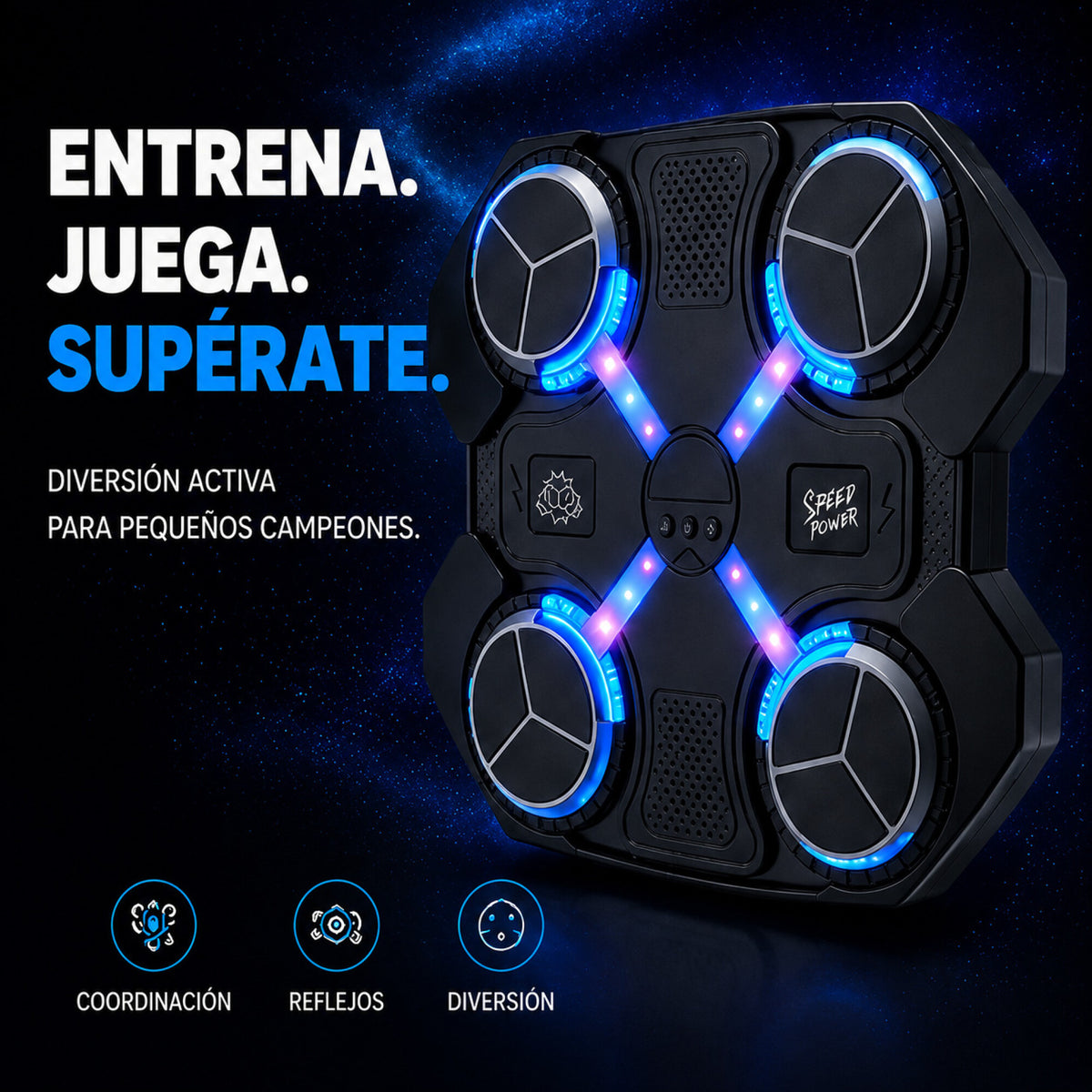 Maquina De Boxeo Infantil Bluetooth Bateria Musica Luz