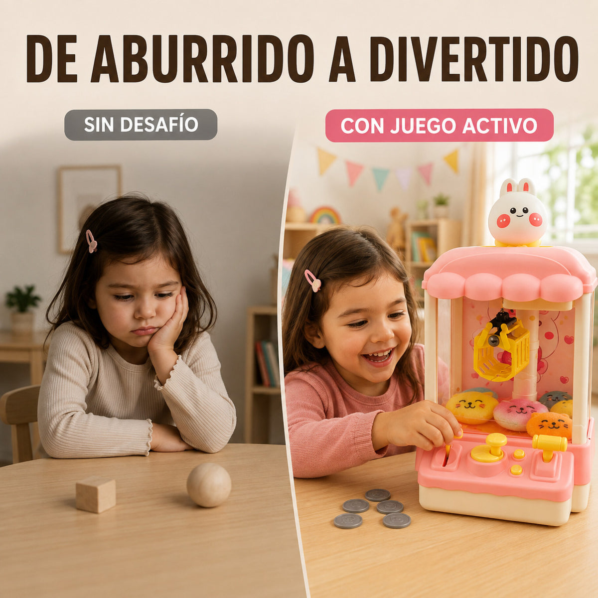 Máquina Infantil Grúa Agarra Juguetes Peluches Con Sonido