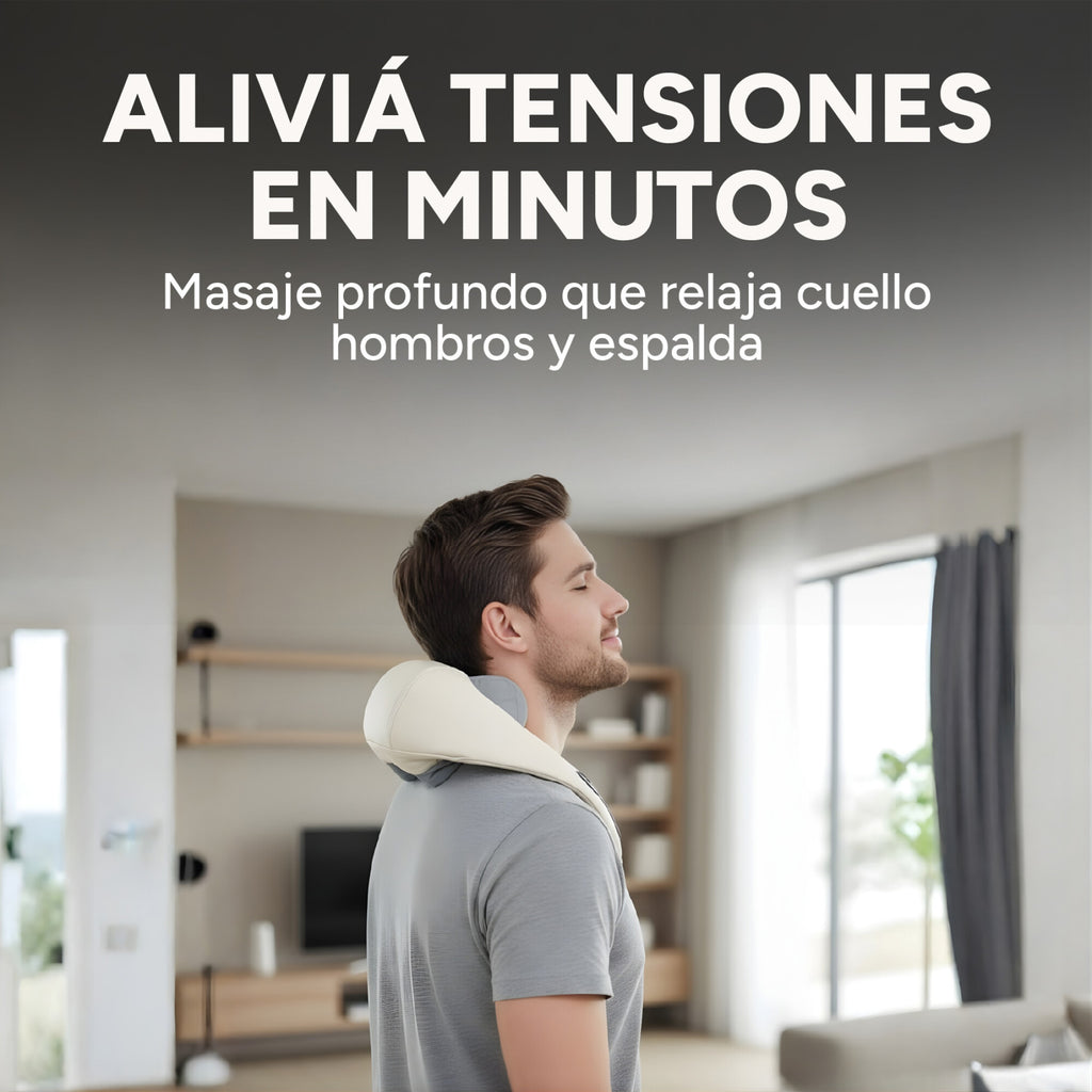 Masajeador Cervical Cuello Espalda Hombros 3 Modos 2 Niveles